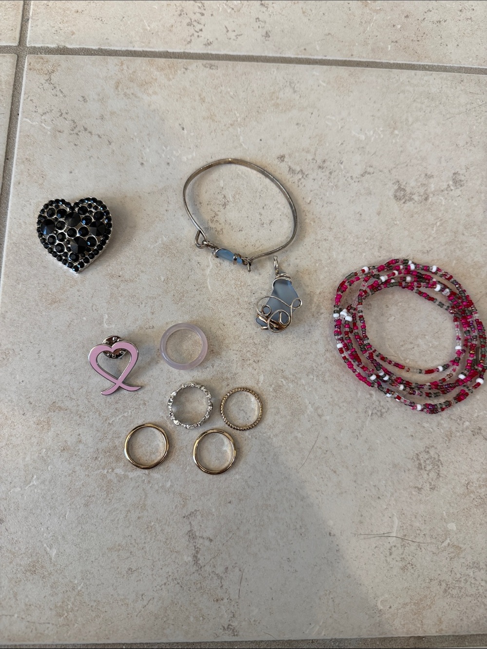 Bracelet, Ring, and Pin Set